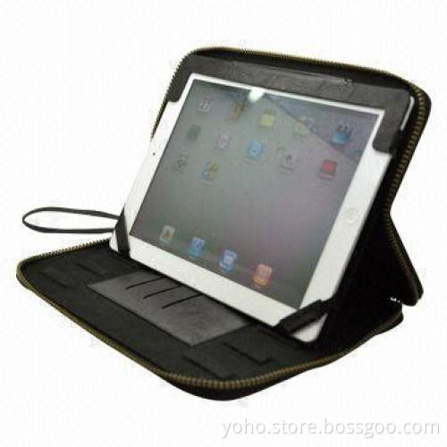 Skin Flip Leather Cover for New iPad with Zipper, Stand to Briefcase
